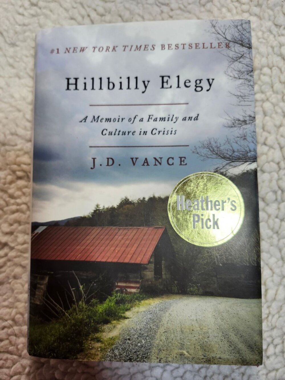 Hillbilly Elegy J D Vance Hardcover First Edition 2016 Memoir Clean Pages DJ
